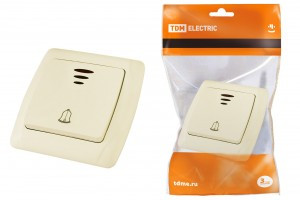 TDM Онега кнопка звонка СУ 1 кл. 6А сл. кость (инд.) (10!) SQ1805-0037