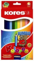 Карандаши цветные 12цв 3-гран,точилка  Jumbo 93512.01 Kores 128905