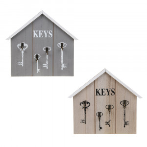Ключница открытого типа на 4 крючка, 22x24,5x3 см, МДФ, 2 дизайна