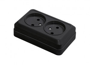 ASD/InHome BOLLETO роз. ОУ 2 мест. 16А черн. (керамика) 7102B