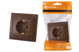 TDM Таймыр роз. СУ 1 мест. 16А бук (керам. осн., земля) (10!) SQ1814-0312