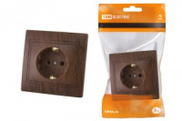 TDM Таймыр роз. СУ 1 мест. 16А бук (керам. осн., земля) (10!) SQ1814-0312