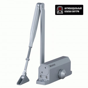 Доводчик дверной БУЛАТ ARCTIC ДД 504/5 A-S (80-150 кг) серебро, морозостойкий (10)