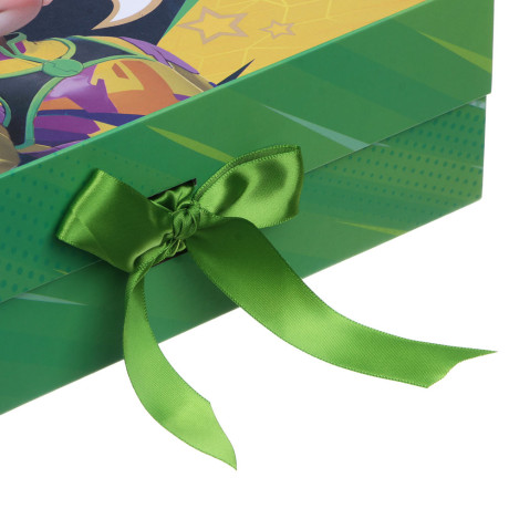 BY Коробка подарочная складная с лентой, тиснение фольгой, 28x20x9см, Конек