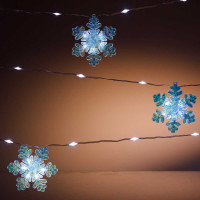 Гирлянда СНЕЖИНКА LLN-31-2-6 10ламп*8см 5м провод"капелька"Холодный Белый