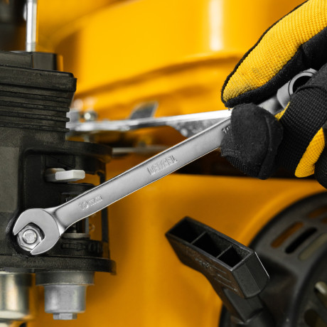 Набор ключей комбинированных трещоточных 6-19 мм, 8 шт., CrV, матовый хром Denzel