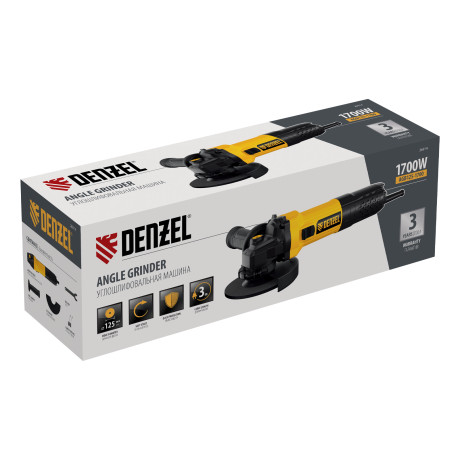 Углошлифовальная машина AGB125-1700, 1700 Вт, 125 мм, 3000-11000 об/мин Denzel