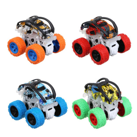 ИГРОЛЕНД Машинка инерционная "Монстр трак", свет, 3хLR44, ABS, 9х7,5х9 см, 4 дизайна