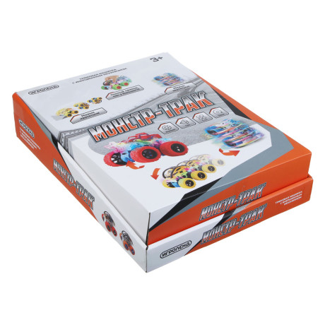 ИГРОЛЕНД Машинка инерционная "Монстр трак", свет, 3хLR44, ABS, 9х7,5х9 см, 4 дизайна
