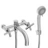RAIN Смеситель для ванны Кристал, короткий излив, душ. набор, кран-буксы 1/2, латунь, хром