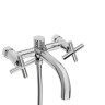 RAIN Смеситель для ванны Кристал, короткий излив, душ. набор, кран-буксы 1/2, латунь, хром