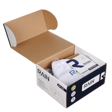 RAIN Смеситель для ванны Кристал, короткий излив, душ. набор, кран-буксы 1/2, латунь, хром