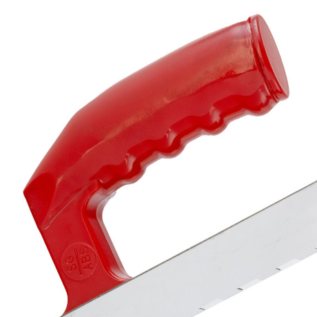 Гладилка из нержавеющей стали, 280 х 130 мм, зеркальная полировка, пластмассовая ручка, зуб 10 х 10 мм Matrix