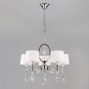 Eurosvet св-к подвесной E14 5x40W 600х0х850 металл прозрачный/белый/хром Madera 10127/5 a054435