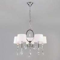 Eurosvet св-к подвесной E14 5x40W 600х0х850 металл прозрачный/белый/хром Madera 10127/5 a054435