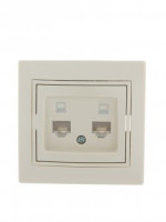 Lezard Мира роз. компьют. СУ 2 мест. крем. (RJ45) (корпус PC) 701-0303-141