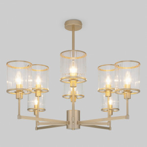 Eurosvet люстра 8x60W E14 850х850х633 мет золото/прозр. Inari 60144/8 Умный дом a061943