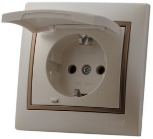 Lezard Мира роз. СУ 1мест.16А перламутр с корич. встав. (земля, керамика, крышка, корп.PC) 3031-123