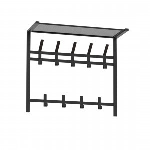 Вешалка с полкой Торонто 22Д (2 яруса 5+4 крючков) 67*27*54,5см (ЧЕРНЫЙ)  ВСПТ22ДЧ под заказ ЗМИ