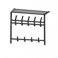 Вешалка с полкой Торонто 22Д (2 яруса 5+4 крючков) 67*27*54,5см (ЧЕРНЫЙ)  ВСПТ22ДЧ под заказ ЗМИ