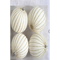 Набор елочных украшений 6RDC4-H82-1 5 см 4 шт Шары Бархат белый