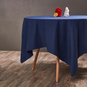 IVLEV CHEF Скатерть текстильная 140х140см с водоотталкивающей пропиткой, полиэстер, синий