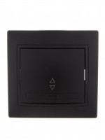 Lezard Мира выкл. СУ 1 кл. 10А (проходн.) черный бархат (корпус PC) 701-4242-105