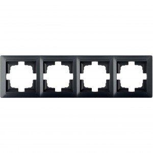 Bylectrica СТИЛЬ Рамка 4-х мест. черный графит, (ЮЛИГ.735212.217 черный графит)