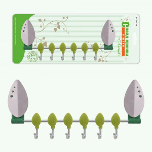 Слайд-крючки Листок 6шт (кратность 3!!!) нерж.сталь/пластик SM27-199