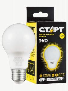 СТАРТ ЭКО ЛОН E27 10W(800lm) 2700К 2K 110х60 матовая пластик WS