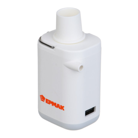 ЕРМАК Насос портативный, 5 насадок, фонарик, пауэрбанк, 2400мАч, 130х44х53 мм