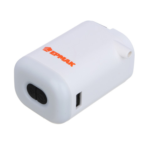 ЕРМАК Насос портативный, 5 насадок, фонарик, пауэрбанк, 2400мАч, 130х44х53 мм