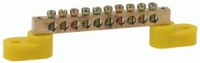 ЭРА шина PE земля ШНИ-6х9-10-У2-Желтый 10 отв. на двух угловых изоляторах (уп.10шт цена за шт) 44159
