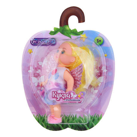 ИГРОЛЕНД Кукла с крылышками и цветн.волосами, 11 см, ABS, PVC, полиэстер, 13,5х4,5х18 см, 6 дизайнов