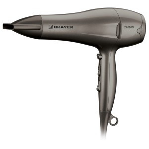 Фен BRAYER 3006BR, 2,2кВт, 2 cкорости, 3 режима, узкий концентратор, холодный воздух