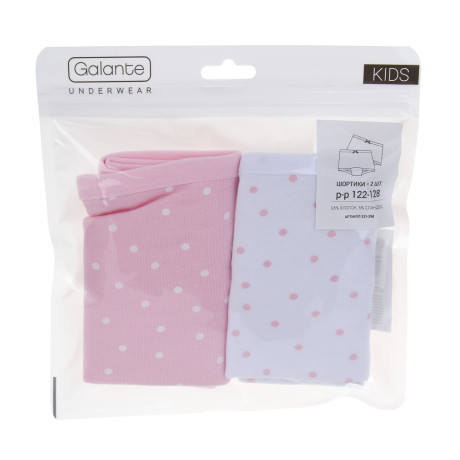 GALANTE Трусы-шортики для девочек 2 шт, р.122-128, 95%хлопок, 5%спандекс, разноцветный, НБ25-24