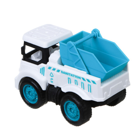 ИГРОЛЕНД Автовоз с машинкой, свет, инерция, 3хLR44, резина, ABS, 34х8,3х20 см, 6 диз