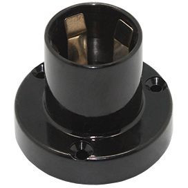 Ecola патрон накладной безрезьбовой прямой с винтовыми клеммами E27 Черный AB7NSCEAY (10!)