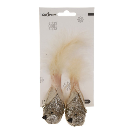 СНОУ БУМ Птицы на прищепке 2 шт, 3,5x13 см, пластик, 26-708