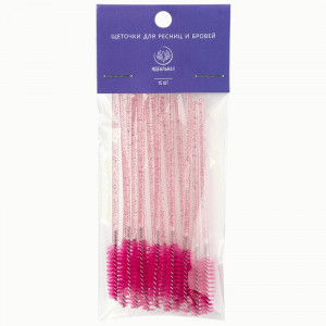 Щеточки для ресниц и бровей (15шт/уп, цена за уп) нейлон, черный /розовый (20!!!) 108008 Идеальная