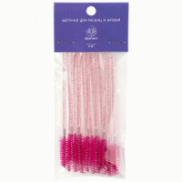 Щеточки для ресниц и бровей (15шт/уп, цена за уп) нейлон, черный /розовый (20!!!) 108008 Идеальная