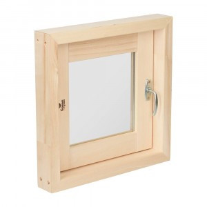 Форточка в парную стеклопакет 40x40см компл. затвор/петли, липа 709671 Банные штучки