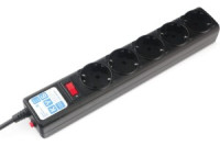 Power Cube Сетевой фильтр (удл.) ПВС 3х0.75 5роз. 10м 10А черный термореле 3723 SPG5-10M