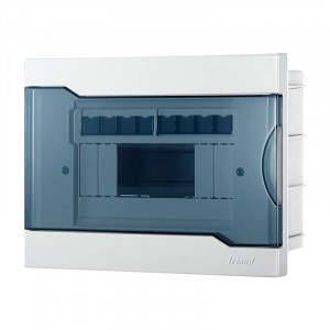 Lezard бокс (корпус) пластик ЩРВ-П- 8 мод. встраиваемый БЕЛЫЙ с дымчатой дверцей IP40 730-1000-008