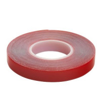 STEKKER скотч акриловый двусторонний 0,8x12мм,длина 5м, прозр. , красная подложка INTP5-0812-5 39145