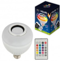 Лампа-проектор Volpe E27 8W RGB ДИСКО Bluetooth динамик белый пульт ДУ ULI-Q340 8W/RGB/E27 WHITE