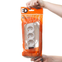 Удлинитель Премиум с кнопной 3 гнезда 5 метров ПВС 3*0,75 с заземлением х25