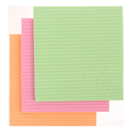 Набор салфеток для уборки тм VETTA, 3 шт., 15х15 см., целлюлоза, 3 цвета