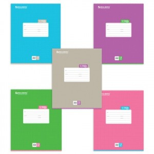 Тетрадь 12л. BRAUBERG косая линия, обложка мелов. карт., "Dots", 5 видов, 103033