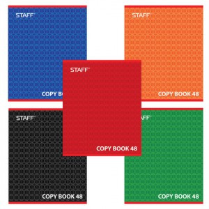 Тетрадь 48л. STAFF, офсет №2, 60 г/м2, линия, обложка мелов. карт., "Конструктив" (5 видов), 402786